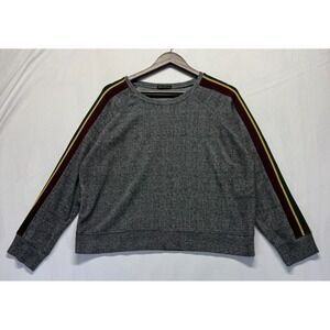 Shinestar Sweatshirt Womens XL Heather Gray Dudley Glen Plaid Raglan Sleeve‎
